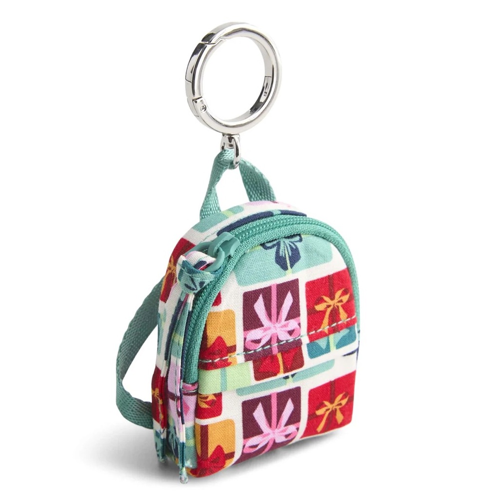 VERA BRADLEY Essential Backpack Bag Charm in Gifts Aplenty Print NWT MSRP:$25.00